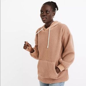 Madewell Fleece Bubble-Sleeve Hoodie Small Brown NWT